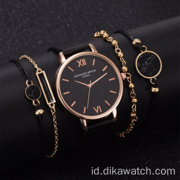 5 Pcs/set Fashion Watch Hadiah Set Wanita Gelang Kuarsa Jam Tangan Set Hadiah untuk Wanita Gaun Gelang Jam Tangan Grosir Relojes